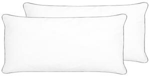 Sada 2 polštářů PELISTER Nízká Mikrovlákno 40 x 80 cm Bílá