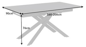 Roztahovací keramický stůl Halia 160-200 cm mramor antracit