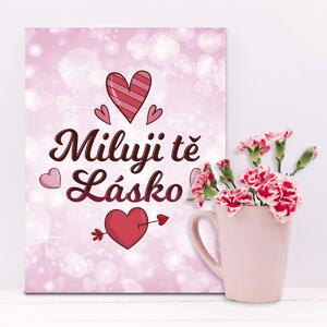 Sablio Dárková cedulka Miluji tě, lásko: 30x40 cm