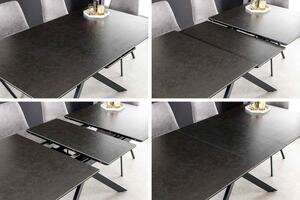 Roztahovací keramický stůl Halia 160-200 cm mramor antracit