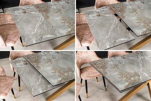 Roztahovací keramický stůl Paquita 180-220-260 cm šedý mramor
