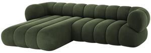 -25 % Dny MOMENTI– Cosmopolitan Design Zelená sametová rohová pohovka Koge 270 cm, levá
