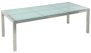 Zahradní jídelní stůl GROSSETO 220 cm 100 cm Praskané sklo Průhledná