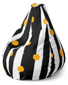 Sablio Sedací vak Pear Pruhy a puntíky - 70 x 95 x 15 cm
