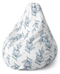 Sablio Sedací vak Pear Modré lístky - 70 x 95 x 15 cm