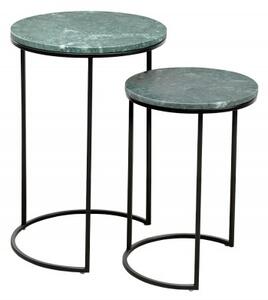 2SET odkládací stolek ELEMENTS 55/45 CM zelený mramor NÁBYTEK | Doplňkový nábytek | Odkládací stolky