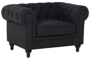 Křeslo CHESTERFIELD Tkanina Grafitově šedá