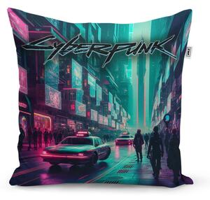 Sablio Polštář Cyberpunk 2077 Město - 40x40 cm