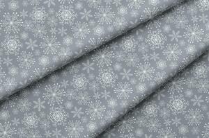 Orbytex Vánoční látka teflonová š.160cm - vločky šedé