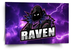 Sablio Obraz FORTNITE RAVEN Fialová bouře - 120x80 cm