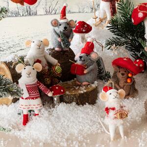 Plstěná vánoční ozdoba Mouse in Jumper Myšák