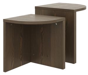 Set dvou hnědých dřevěných odkládacích stolků Karup Design Combine