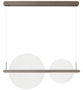 Hnědé kovové závěsné LED světlo Nova Luce Noah 91 cm