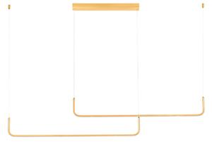 Zlaté kovové závěsné LED světlo Nova Luce Strita 150 cm