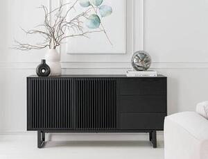 ŠIROKÁ KOMODA, dub, jasan, černá, 160/80/40 cm home24 - Online Only komody, Online Only