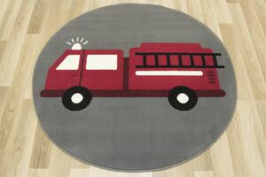Dětský koberec Luna Kids 534459/51915 červené autíčko, šedý