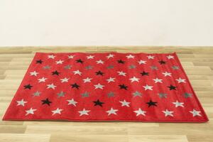 Dětský koberec Fushe 2327 Hvězdy červený