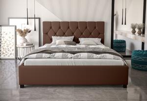 Čalouněná postel HILARY + rošt, 140x200, sioux brown