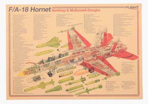 Plakát strážci nebes, F/A-18 Hornet, č.251, 50.5 x 36 cm