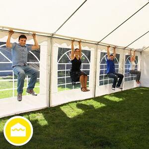 AKČNÍ SADA: Párty stan 5x8m PVC Standard Ohnivzdorný + 8ks Pivní set 200x50cm barva Zeleno-bílá