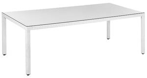 Zahradní jídelní stůl ITALY 220 cm 100 cm Sklo Bílá