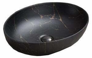 Keramické umyvadlo MONA, černý mramor, 52 cm