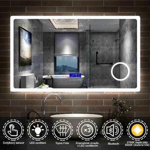 D‘Eluxe Koupelnové podsvícené LED zrcadlo 80x60cm Multifunkční MZ01S