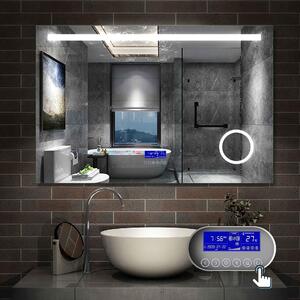 D‘Eluxe Koupelnové podsvícené LED zrcadlo 80x60cm Multifunkční MZ64K