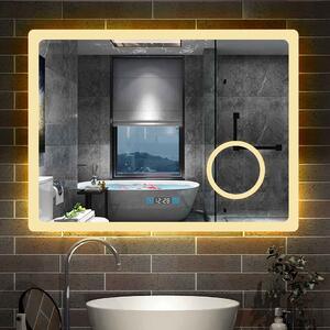 D‘Eluxe Koupelnové podsvícené LED zrcadlo 80x60cm Multifunkční MZ85H
