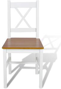 Jídelní židle 2 ks bílé borové dřevo