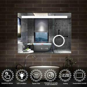 D‘Eluxe Koupelnové podsvícené LED zrcadlo 80x60cm MULTIFUNKČNÍ MZ47X