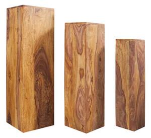 3SET odkládací stolek MAKASSAR 80 CM masiv sheesham Nábytek | Doplňkový nábytek | Odkládací stolky