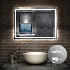 D‘Eluxe Koupelnové podsvícené LED zrcadlo 50x70cm RAPID TOUCH RP48D