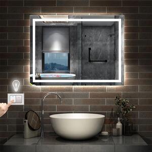 D‘Eluxe Koupelnové podsvícené LED zrcadlo 50x70cm RAPID TOUCH RP48D