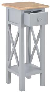 Odkládací stolek šedý 27 x 27 x 65,5 cm dřevo