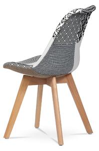 Jídelní židle ADERYN černá/bílá, patchwork