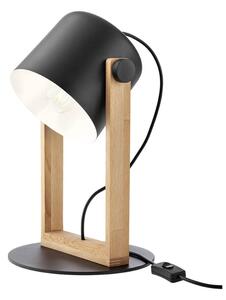 Skandinávská stolní lampa ze dřeva a kovu