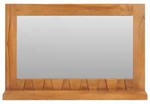 Nástěnné zrcadlo s policí 60 x 12 x 40 cm masivní teakové dřevo