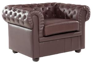 Křeslo CHESTERFIELD Kůže Hnědá