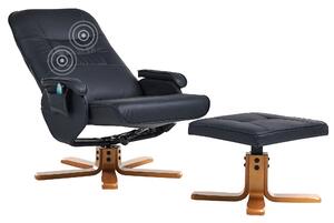 Masážní křeslo RELAXPRO s podnožkou Umělá kůže Černá