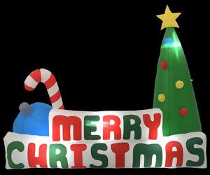 Merry Christmas nafukovací LED dekorace se stromkem 240x188 cm