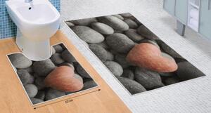 Bellatex koupelnová předložka 3D tisk sada Tmavé kameny - 60x100, 50x60cm