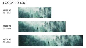 DIMEX | Fototapeta do kuchyně Mlha v lese KI-180-140 | 180 x 60 cm | zelená, šedá