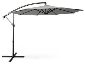 Ak furniture Zahradní slunečník ASTER s boční nohou 300 cm světle šedý