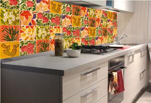 DIMEX | Fototapeta do kuchyně Malované kachličky KI-180-166 | 180 x 60 cm | vícebarevná