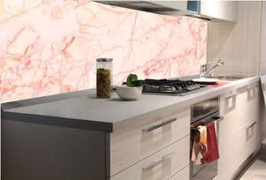 DIMEX | Fototapeta do kuchyně Růžový mramor KI-180-157 | 180 x 60 cm | krémová, oranžová, růžová