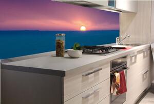 DIMEX | Fototapeta do kuchyně Východ slunce KI-180-138 | 180 x 60 cm | modrá, fialová, růžová