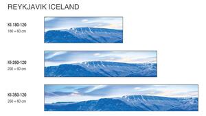 DIMEX | Fototapeta do kuchyně Reykjavík KI-180-120 | 180 x 60 cm | modrá, bílá