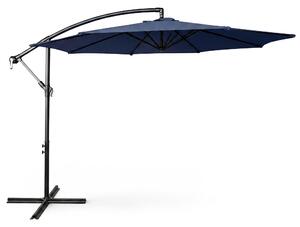 Ak furniture Zahradní slunečník ASTER s boční nohou 300 cm tmavě modrý