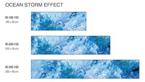DIMEX | Fototapeta do kuchyně Modrý abstrakt KI-180-158 | 180 x 60 cm | modrá, bílá